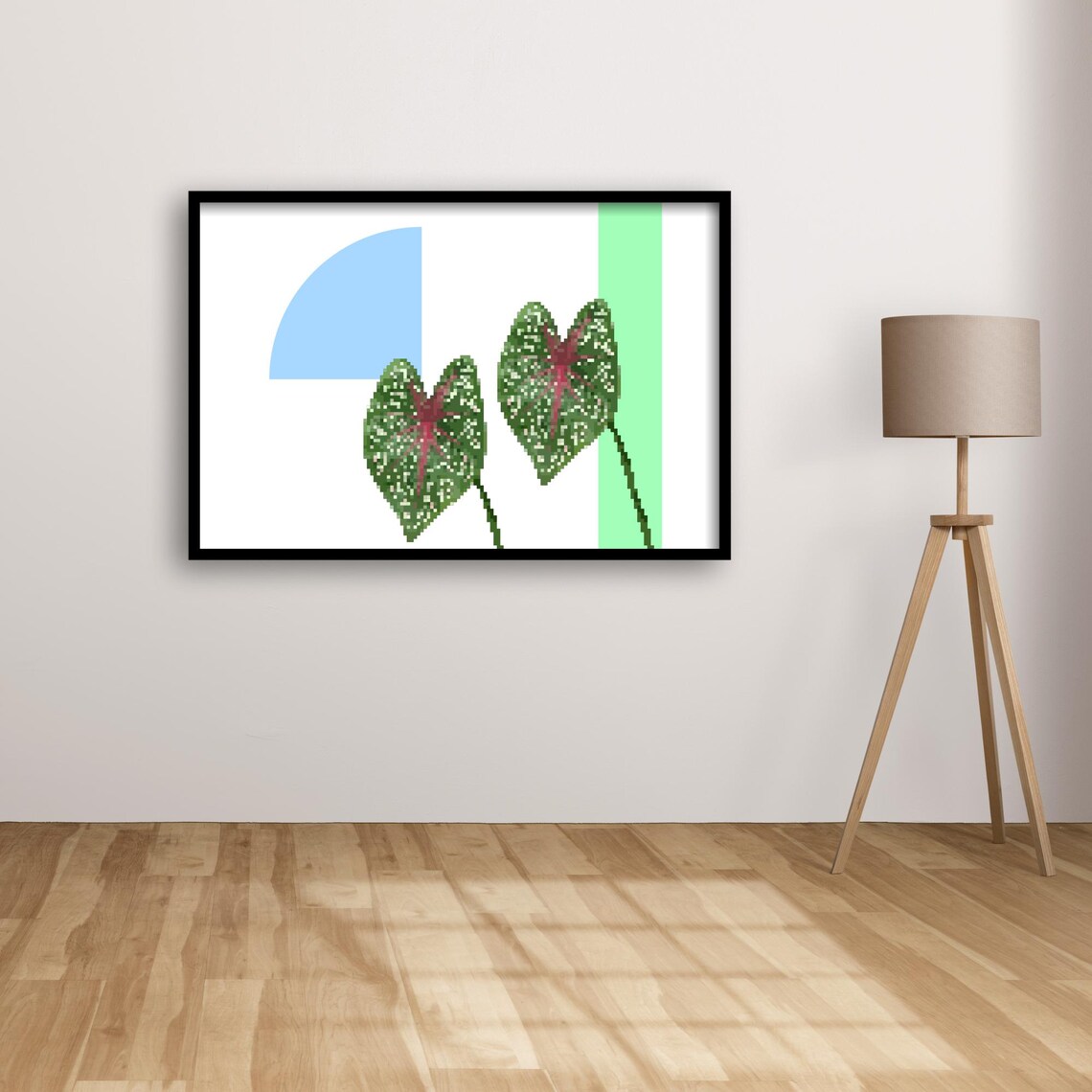 Caladium Leaf Pixel Pop Art, Retro Game Style - Image 3