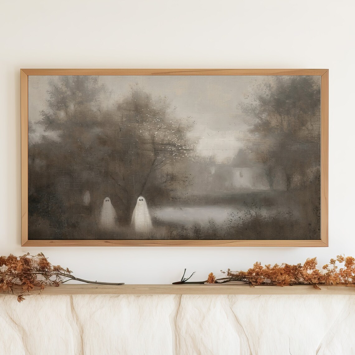 Halloween Ghost Fall Art, Moody Vintage Wall Print - Image 4