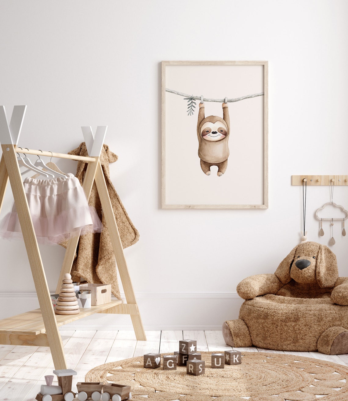 Sloth Nursery Poster Nursery Room Interior Decor Kids Room Decor Boho Animal Nursery Print Kids Poster Sloth - Image 2