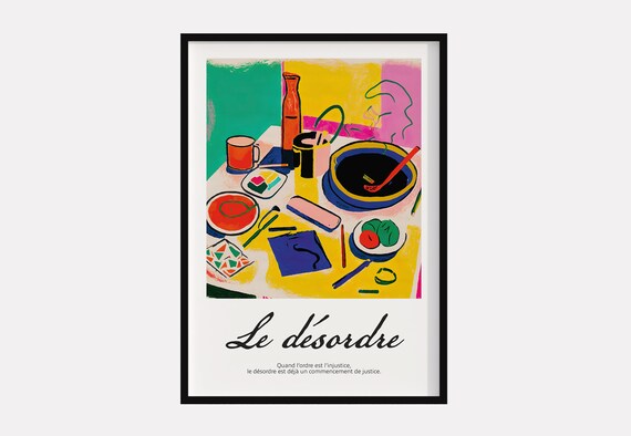 Le Desordre French Fauvist Still Life Table Scene Art Poster