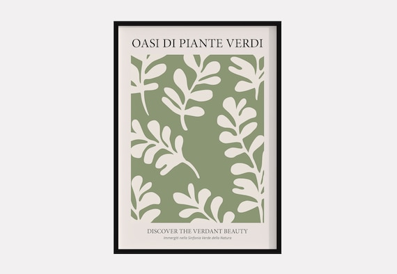 Oasi Di Piante Verdi Sage Green Botanical Italian Exhibition Poster