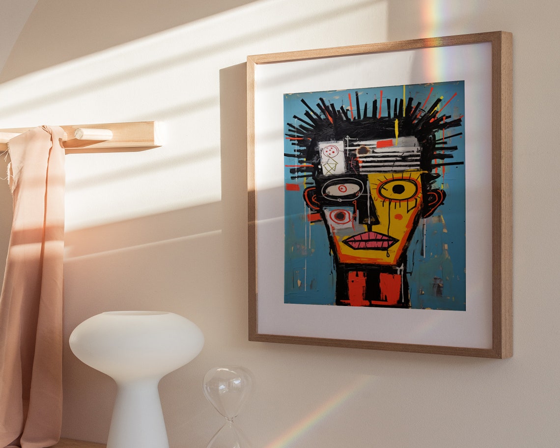 Basquiat Inspired Abstract Face Graffiti Hypebeast Street Art Poster - Image 3