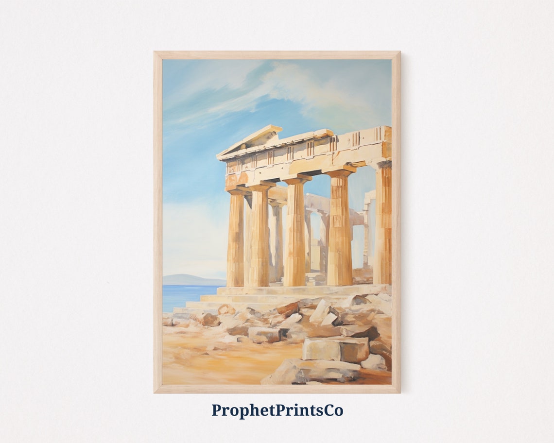 Parthenon Athens Ancient Greece Temple Ruins Painting Poster