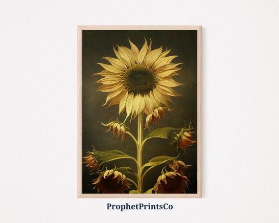 Sunflower Oil Painting Poster Print Original Floral Wall Art Inspired By Monet Sun Home Dcor Wall Art Digitial