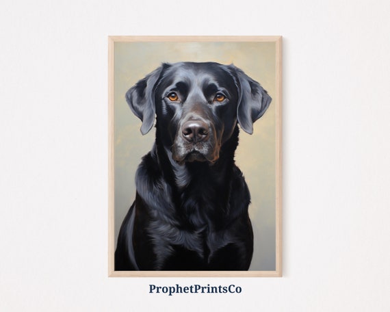 Cute Labrador Art Black Lab Puppy Nursery Art Dog Lover Gift Black Labrador Print Wall Art