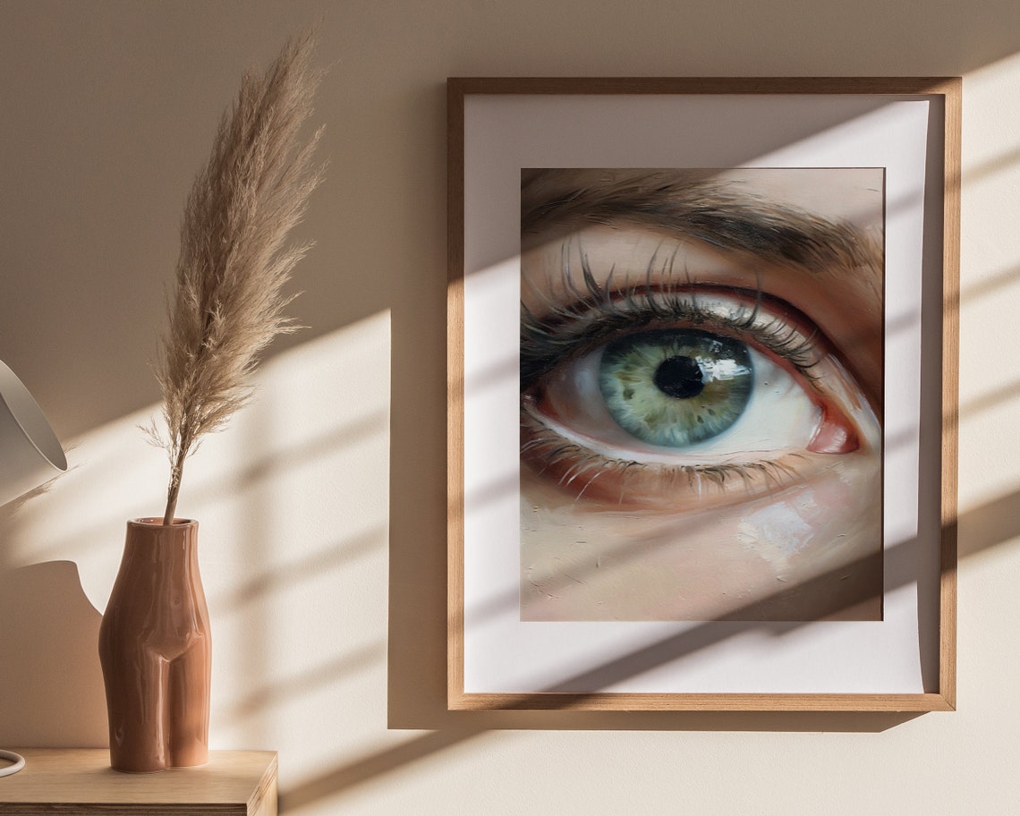 Soft Tonal Womans Eye Print Modern Wall Art Feminine Art Print Boho Aesthetic Home Decor Wall Art - Image 4