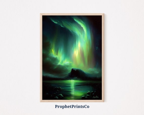 Aurora Borealis Art Poster Print Northern Lights Wall Art Cool Art Gift Modern Home Dcor Wall Art