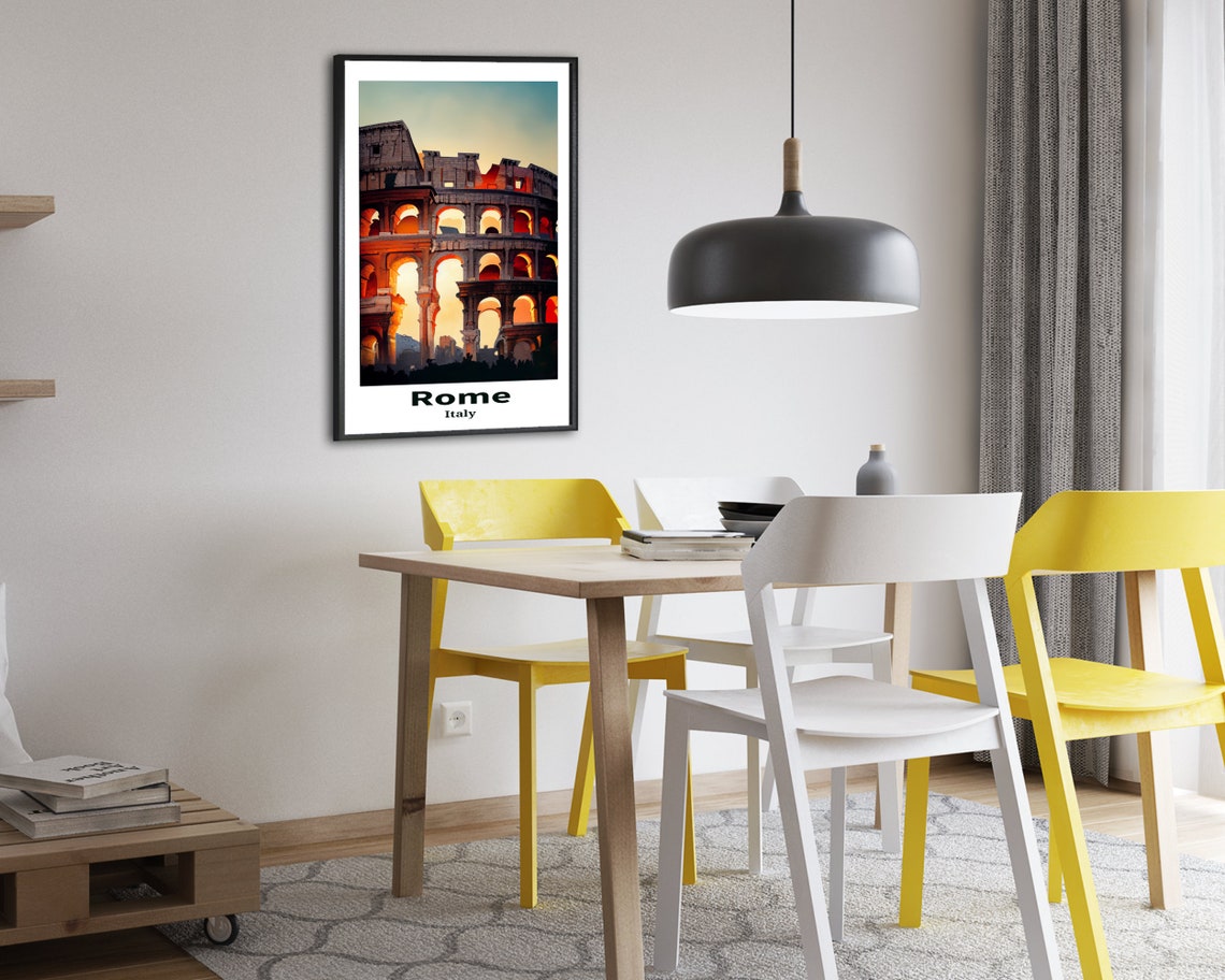 Rome Italy Colosseum at Sunset Ancient Landmark Travel Poster - Image 2