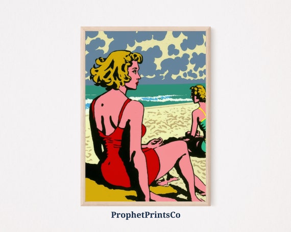 Women At The Beach Poster Print Summer Wall Art Inspired By Matisse Vintage Art Home Dcor Wall Art Digitial