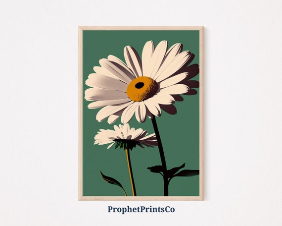 Daisy Pop Art Poster Print Cute Floral Wall Art Daisy Lover Gift Daisy Flower Home Dcor Wall Art Digitial