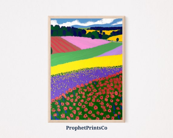 Flower Field Poster Print Wildflower Wall Art Inspired By Matisse Cute Farmhouse Home Dcor Wall Art Digitial