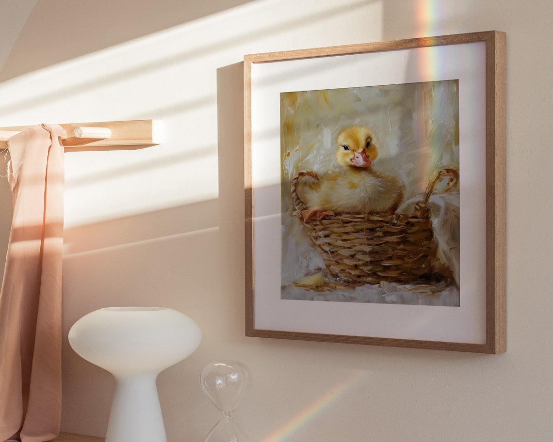 Cute Duck Poster Print Nursery Wall Art Animal Lover Gift Kids Room Home Dcor Wall Art - Image 3