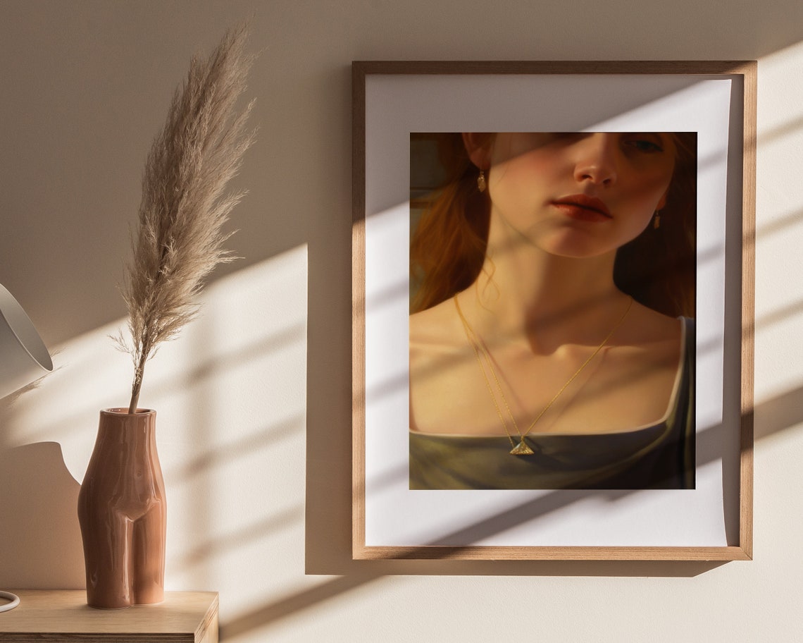 Feminine Figure Oil Painting Print Woman Wall Art French Country Art Cottagecore Home Decor Wall Art - Image 4