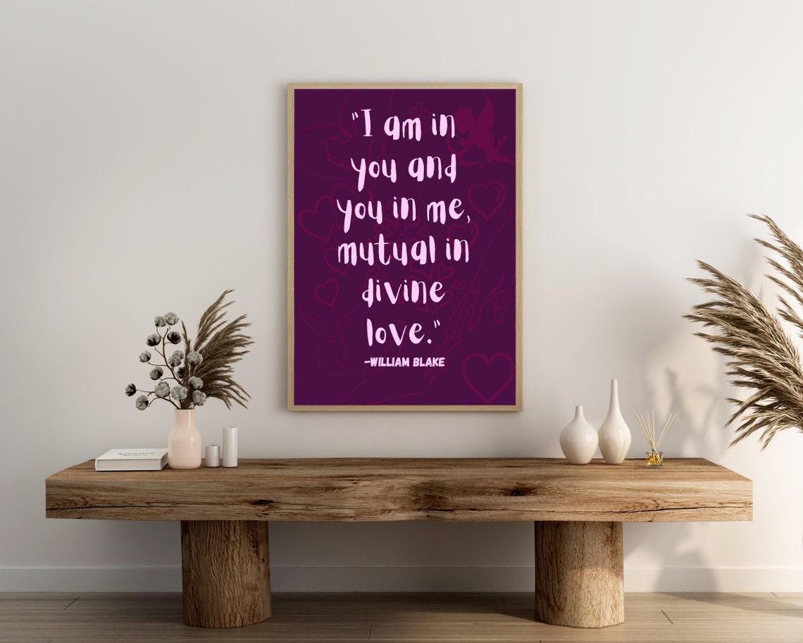 William Blake Divine Love Quote Romantic Purple Typography Poster - Image 3
