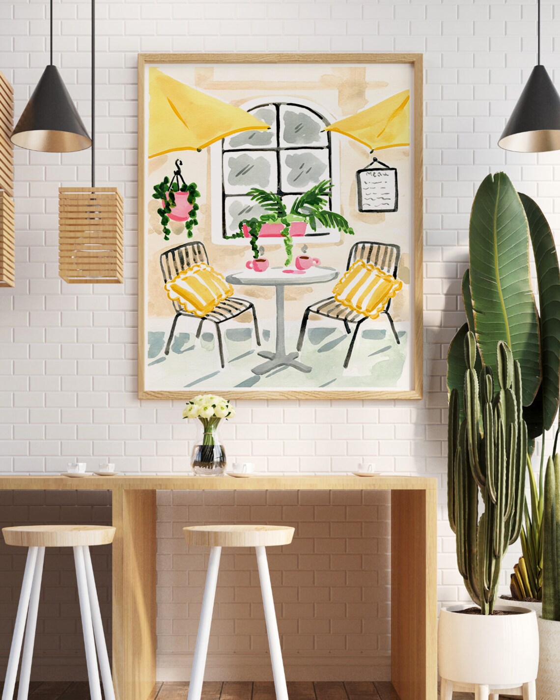 Buttercream Caf Print, Summer Coffee Shop Art - Image 4