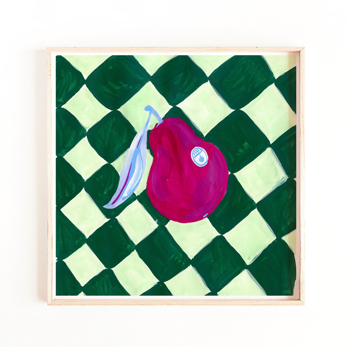 Pear Print, Jewel Tone Abstract Fruit Art Print