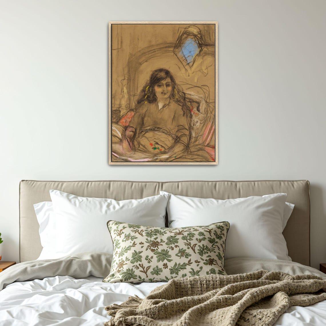 Woman in Chair by Window Expressive Sketch Portrait Art Poster - Image 5