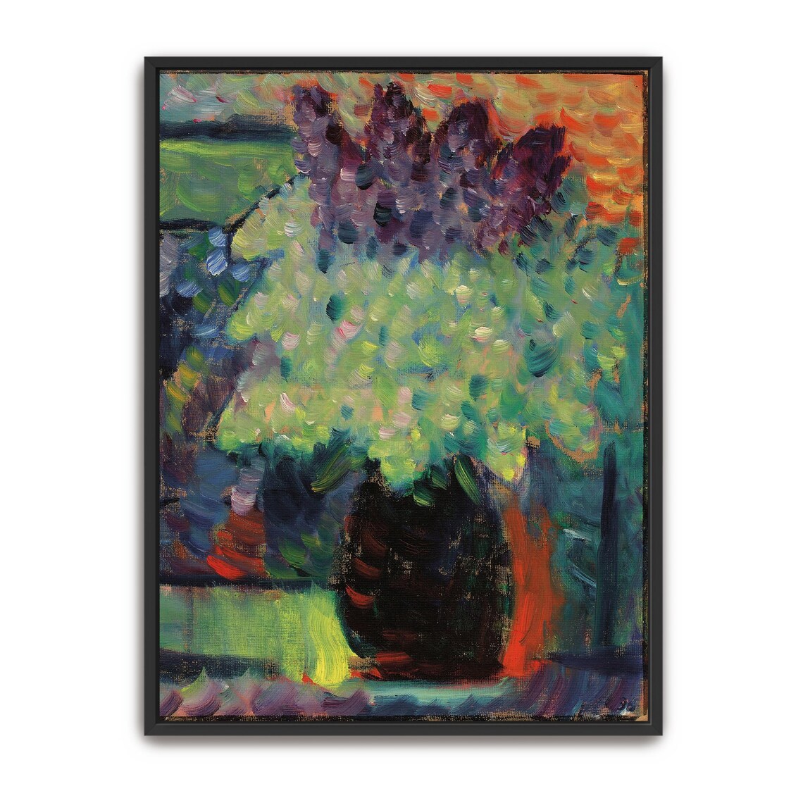 Vase of Purple and White Flowers Impressionist Still Life Poster