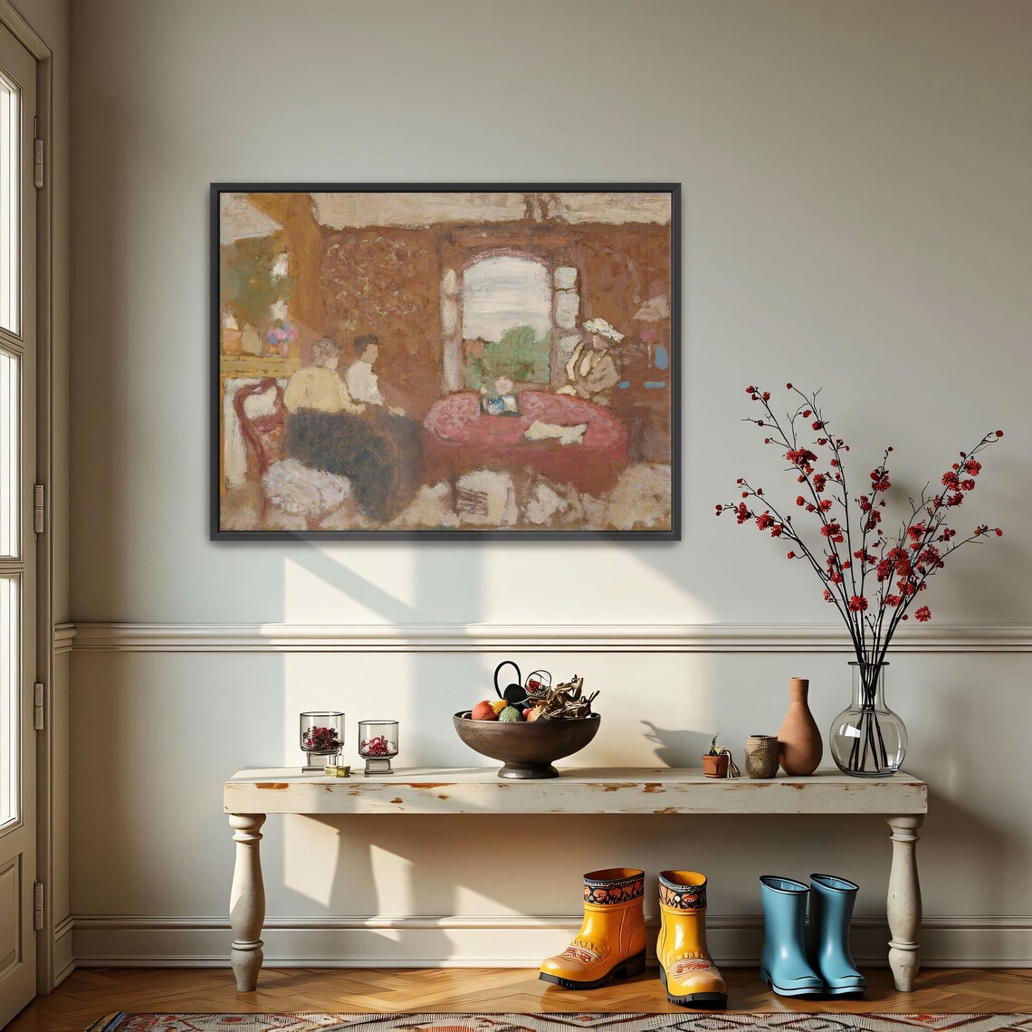 Three Women Gathered in Interior Vintage Impressionist Art Poster - Image 4