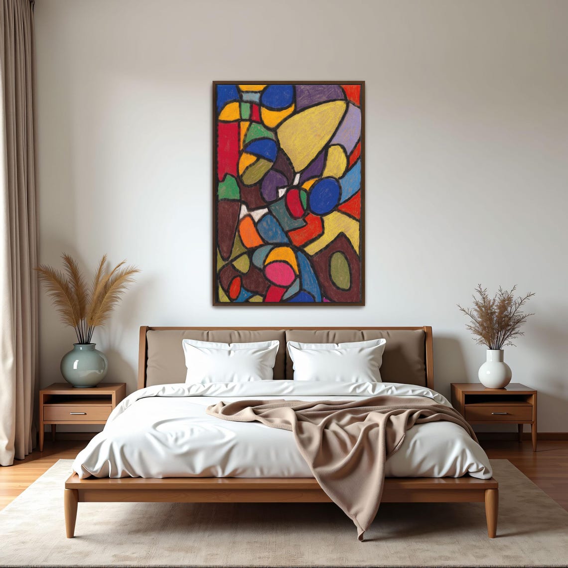 Vibrant Geometric Abstract Stained Glass Style Multicolor Poster - Image 5