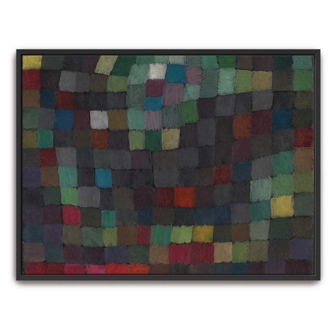Paul Klee Framed Wall Art Abstract Geometric Painting With Colorful Squares Geometric Fine Art Print Green And Brown Bedroom Art
