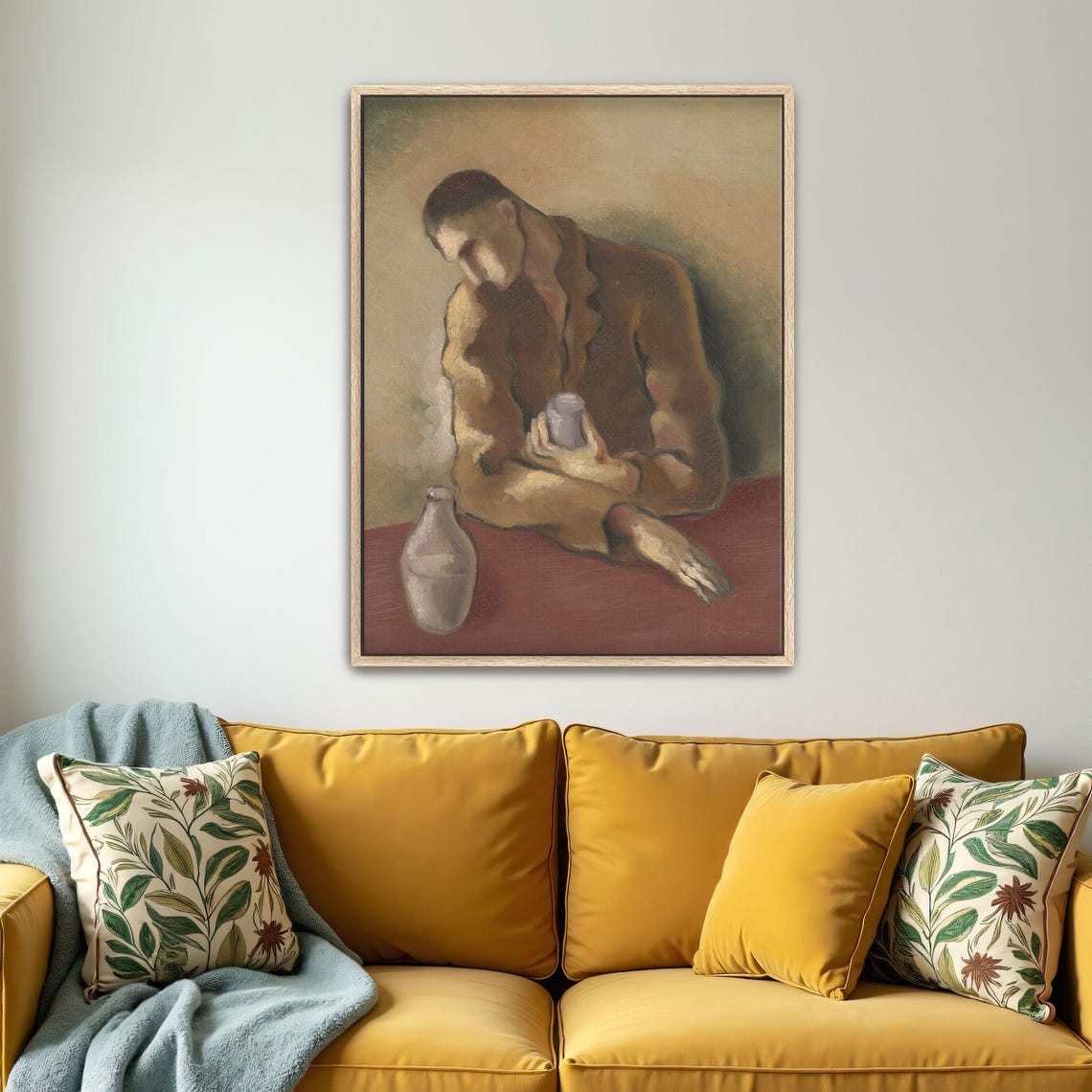 Mikuláš Galanda Weary Man with Glass and Bottle Portrait Poster - Image 4