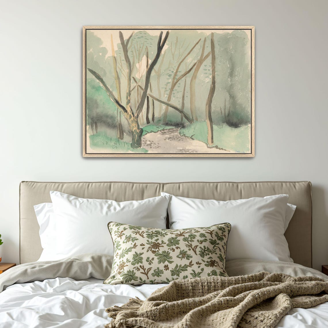 Watercolor Forest Path With Tall Slender Trees Landscape Poster - Image 4