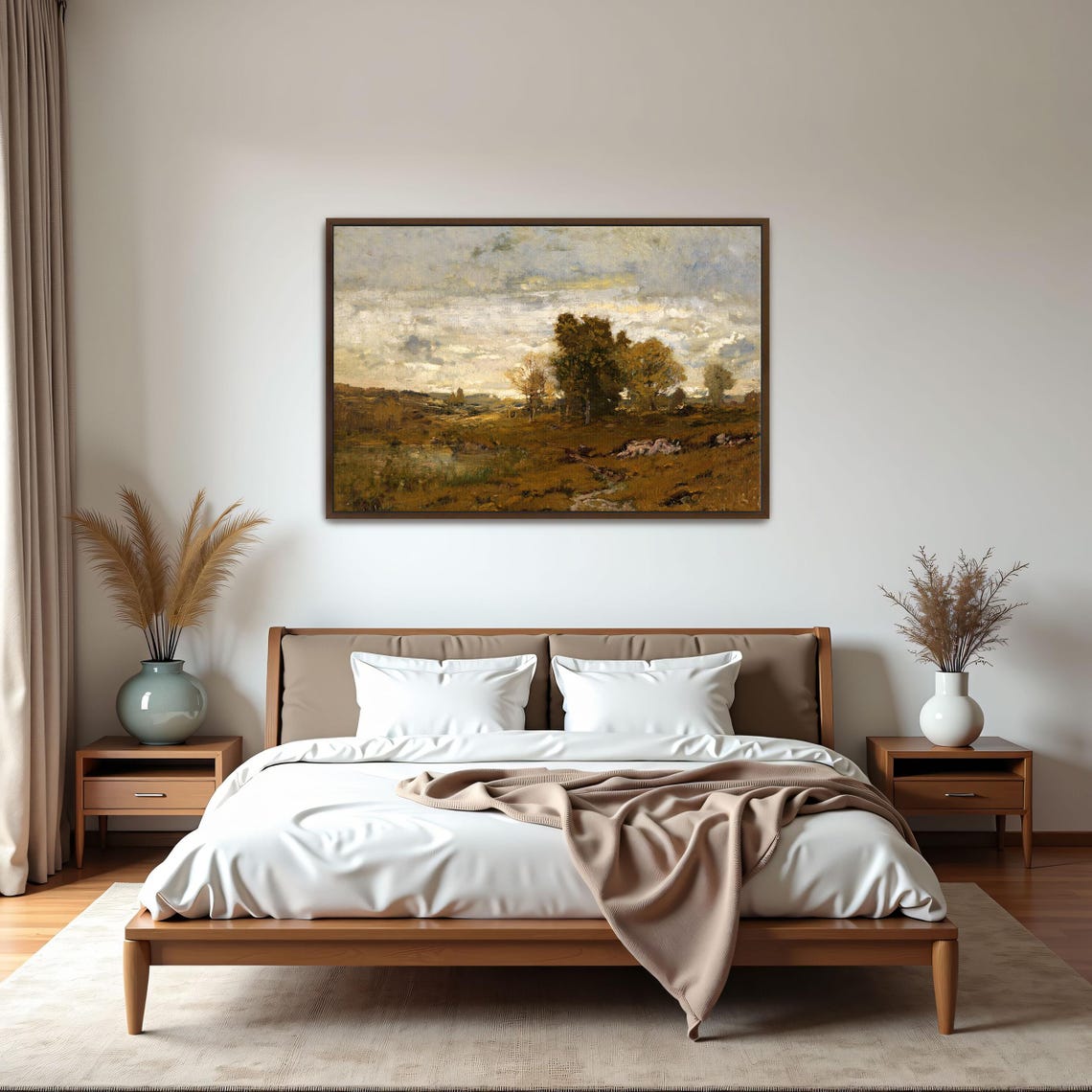 Golden Fields And Tall Trees Beneath A Dramatic Cloudy Sky Poster - Image 5