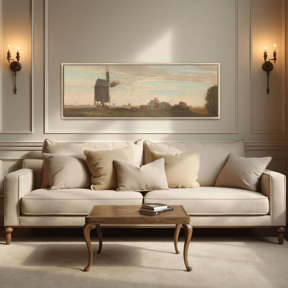 Post Mill Windmill Landscape With Farmhouses and Trees Poster - Image 5