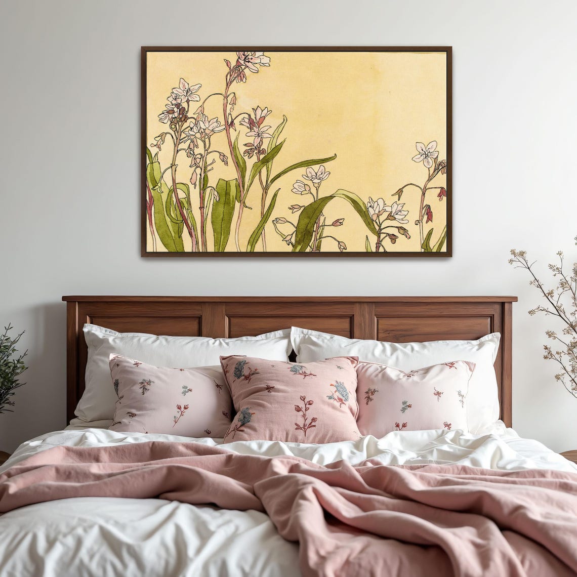 Art Nouveau Pink Wildflowers Delicate Floral Still Life Poster - Image 6