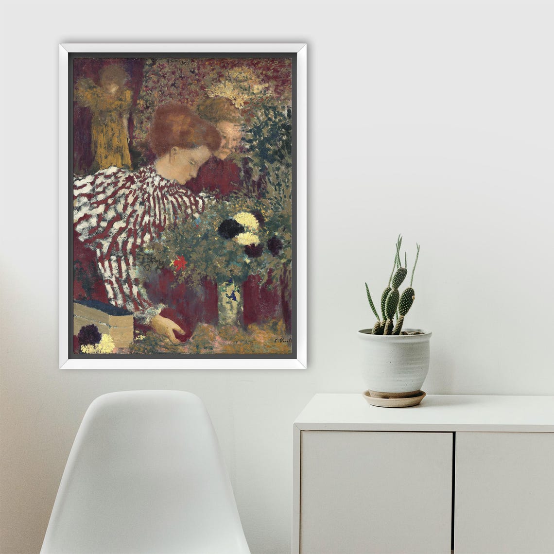 Two Women With Flowers Post Impressionist Garden Scene Poster - Image 2