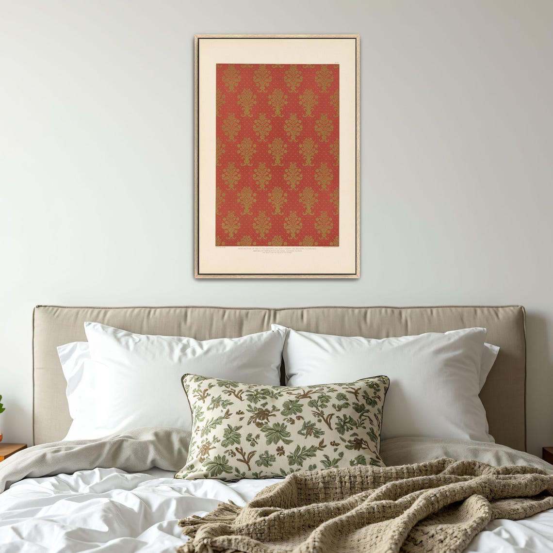 Red and Gold Floral Motif Ornamental Pattern Vintage Classic Poster - Image 4