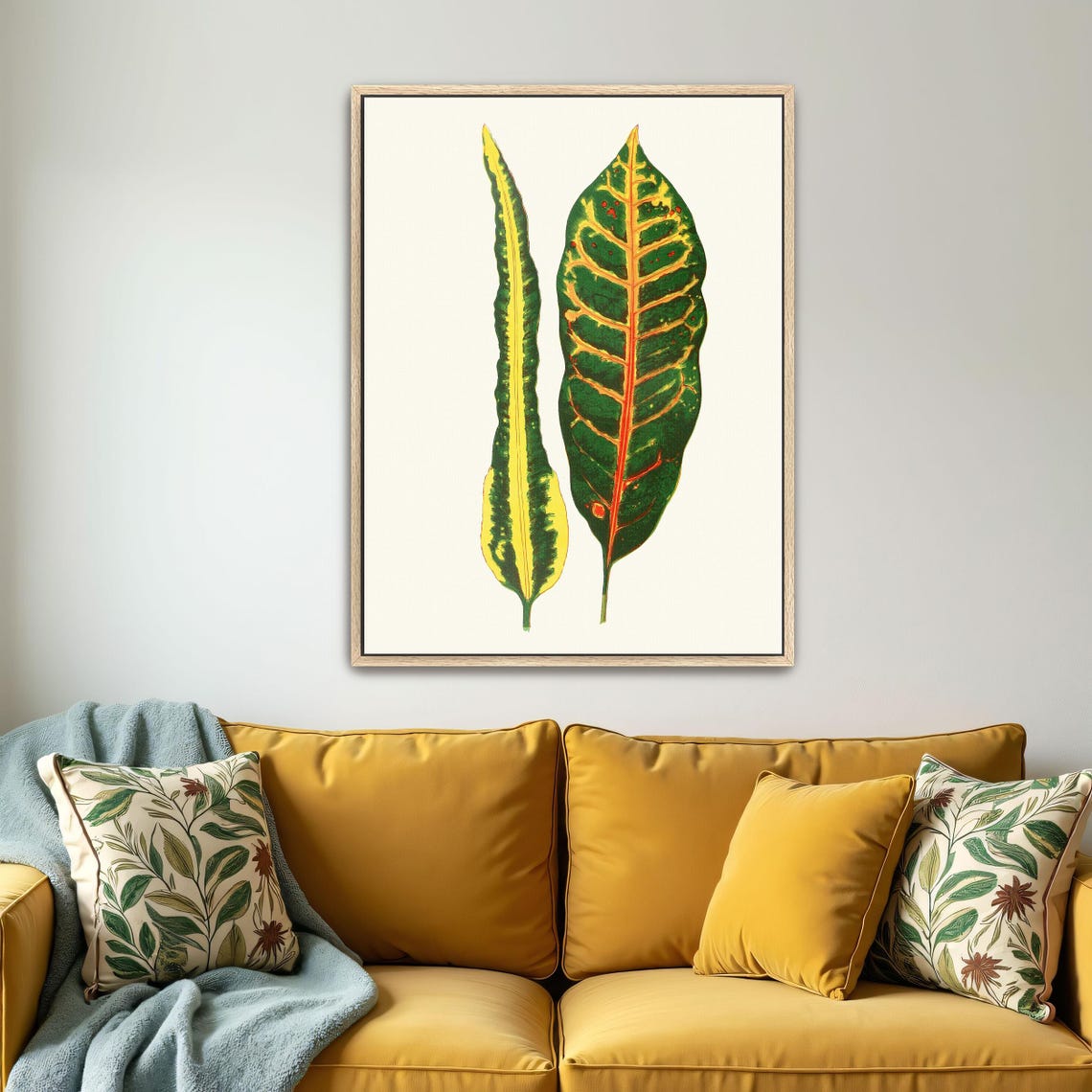 Two Croton Leaves Vintage Botanical Foliage Study Chart Poster - Image 5