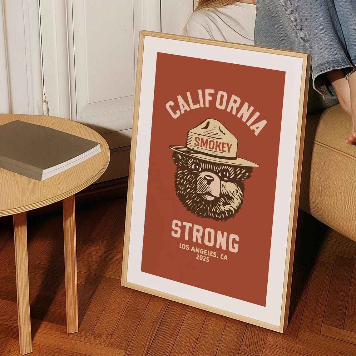 Smokey Bear California Strong Vintage Rust Los Angeles Poster - Image 4