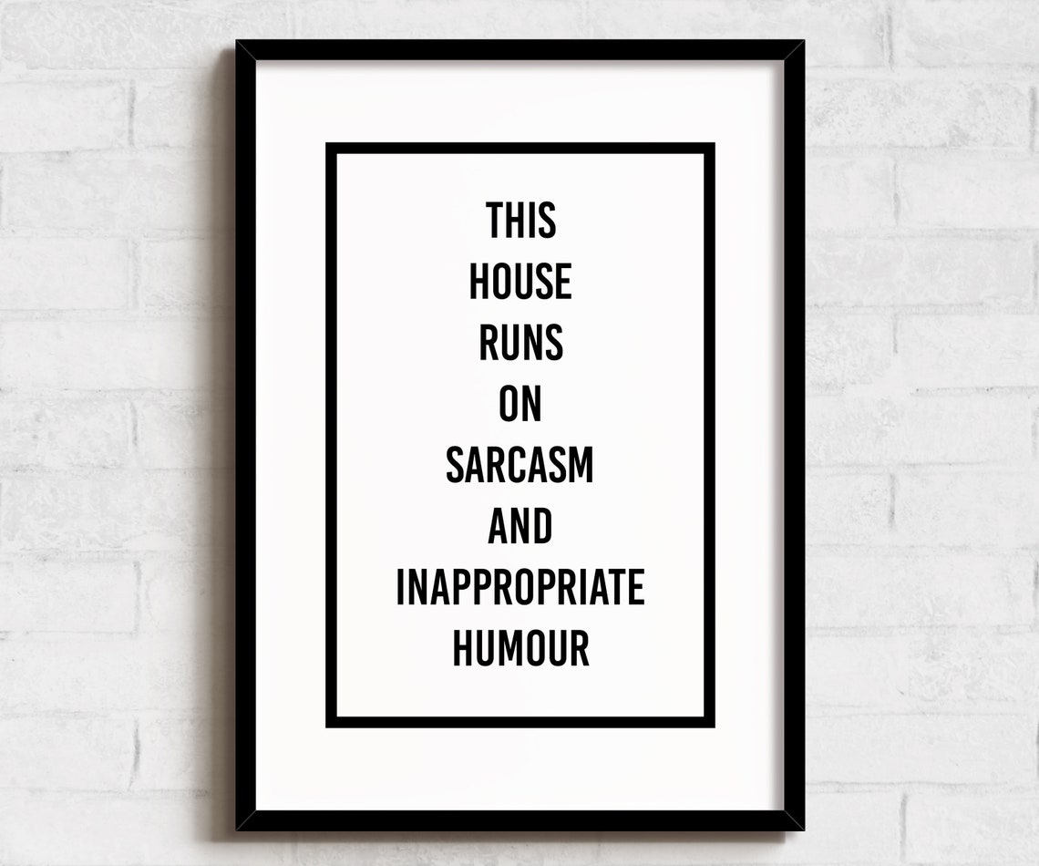 This House Runs On Sarcasm And Inappropriate Humour Funny Poster