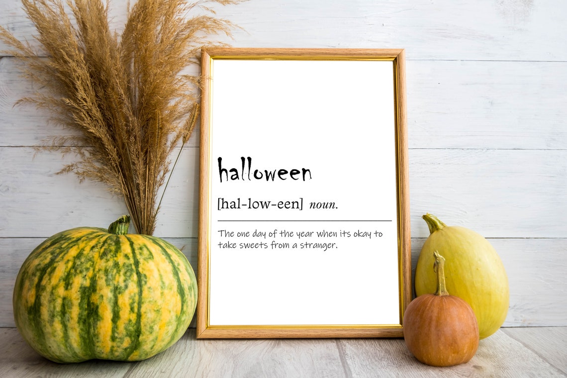Halloween Noun Definition Dictionary Style Funny Fall Poster