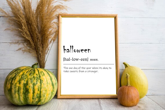 Halloween Noun Definition Dictionary Style Funny Fall Poster