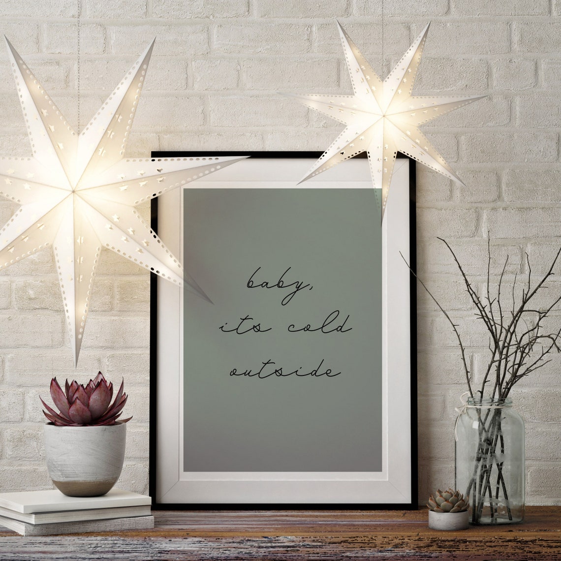 Baby Its Cold Outside Song Lyric Christmas Sage Green Wall Art