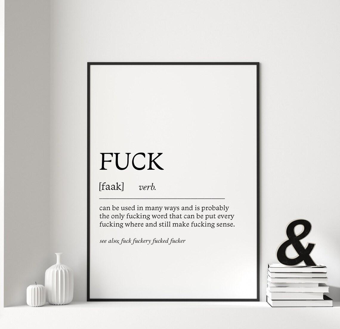 Fuck Noun Print, Funny Rude Quote Art Print