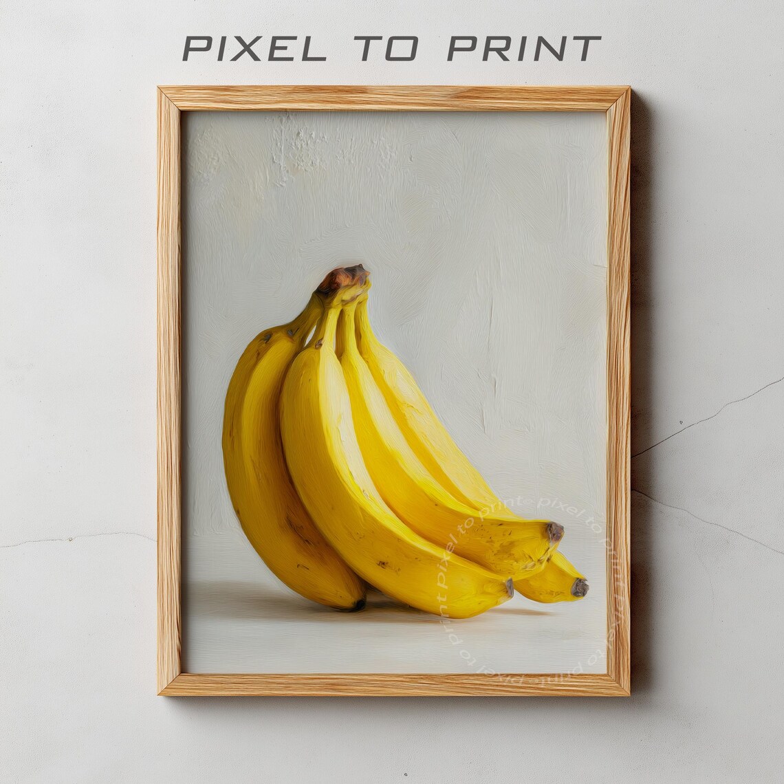 Yellow Banana Bunch Oil Painting Still Life Kitchen Food Art Poster