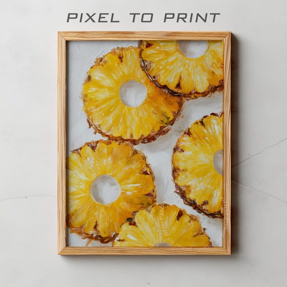 Trendy Kitchen Print Pineapple Painting Modern Wall Decor