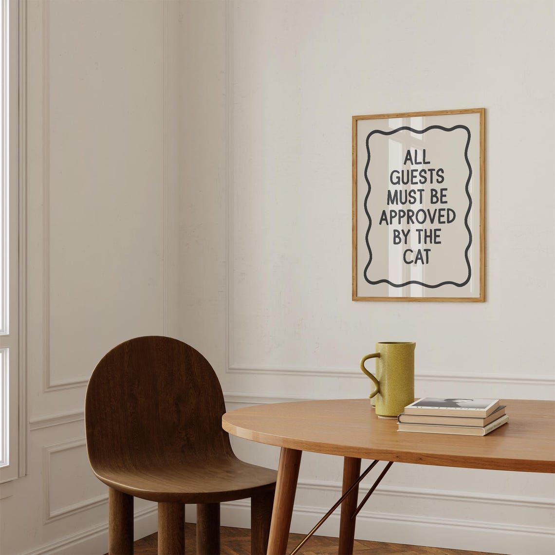 All Guests Must Be Approved By The Cat Funny Cat Quote Wall Art - Image 2