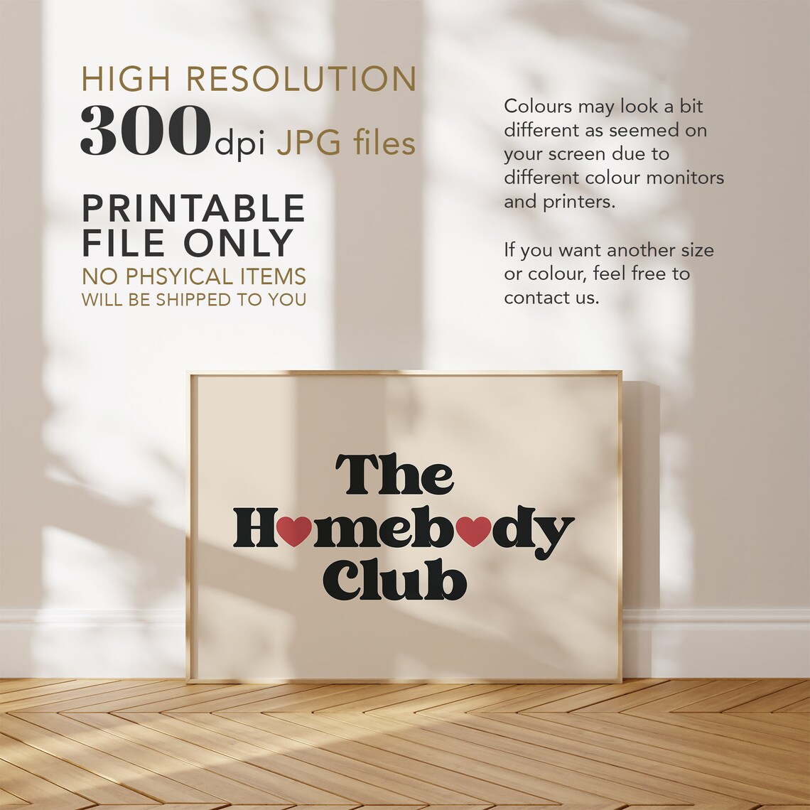 The Homebody Club Retro Heart Lettering Cozy Home Wall Poster - Image 3