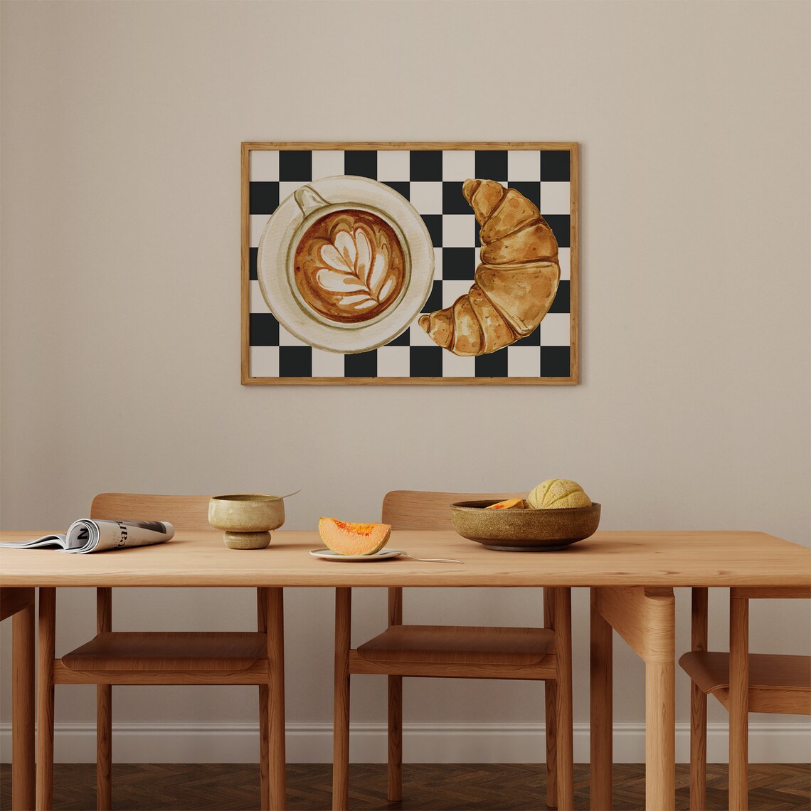Croissant And Coffee Kitchen Wall Art Print - Image 3