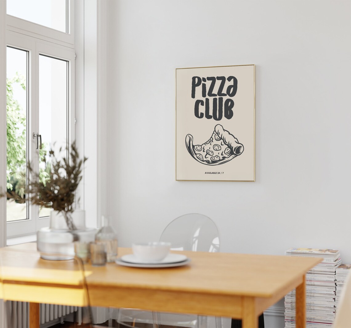 Pizza Club Print, Modern Kitchen Wall Art - Image 2