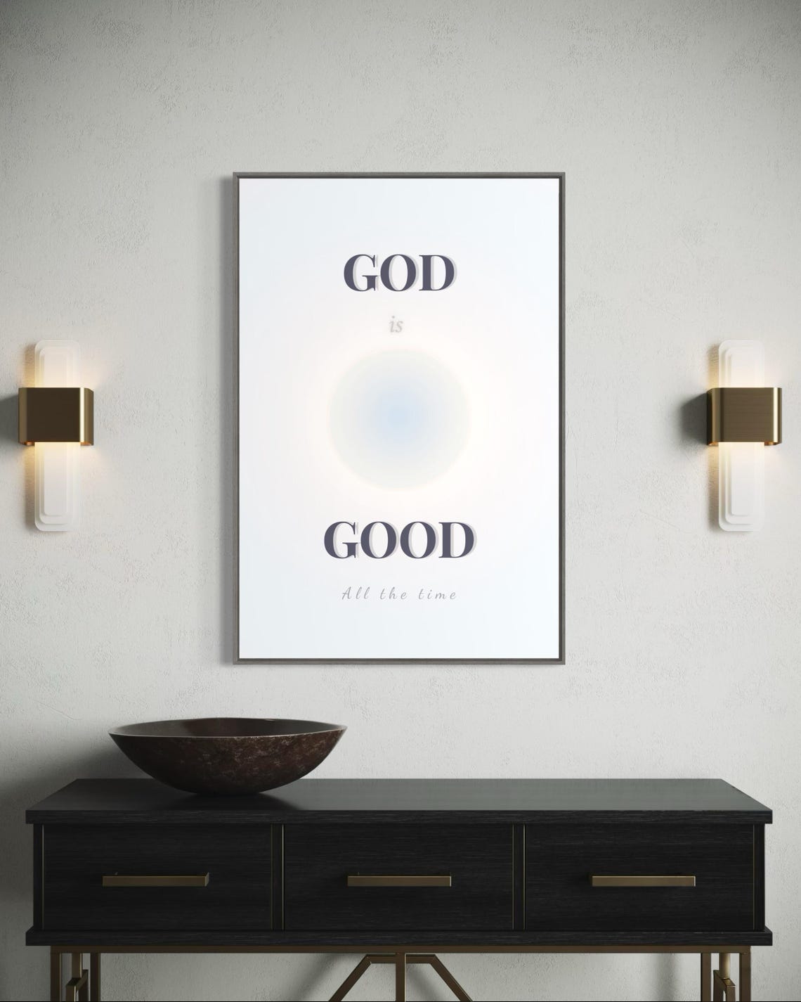 God Is Good All The Time Minimal Wall Art Bible Verse Poster Modern Scripture Art Minimal Christian Art Affirmation Aura Wall Art - Image 2