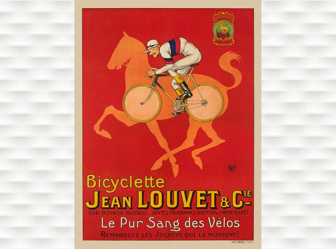 Jean Louvet Cie Le Pur Sang des Velos Vintage Bicycle Poster