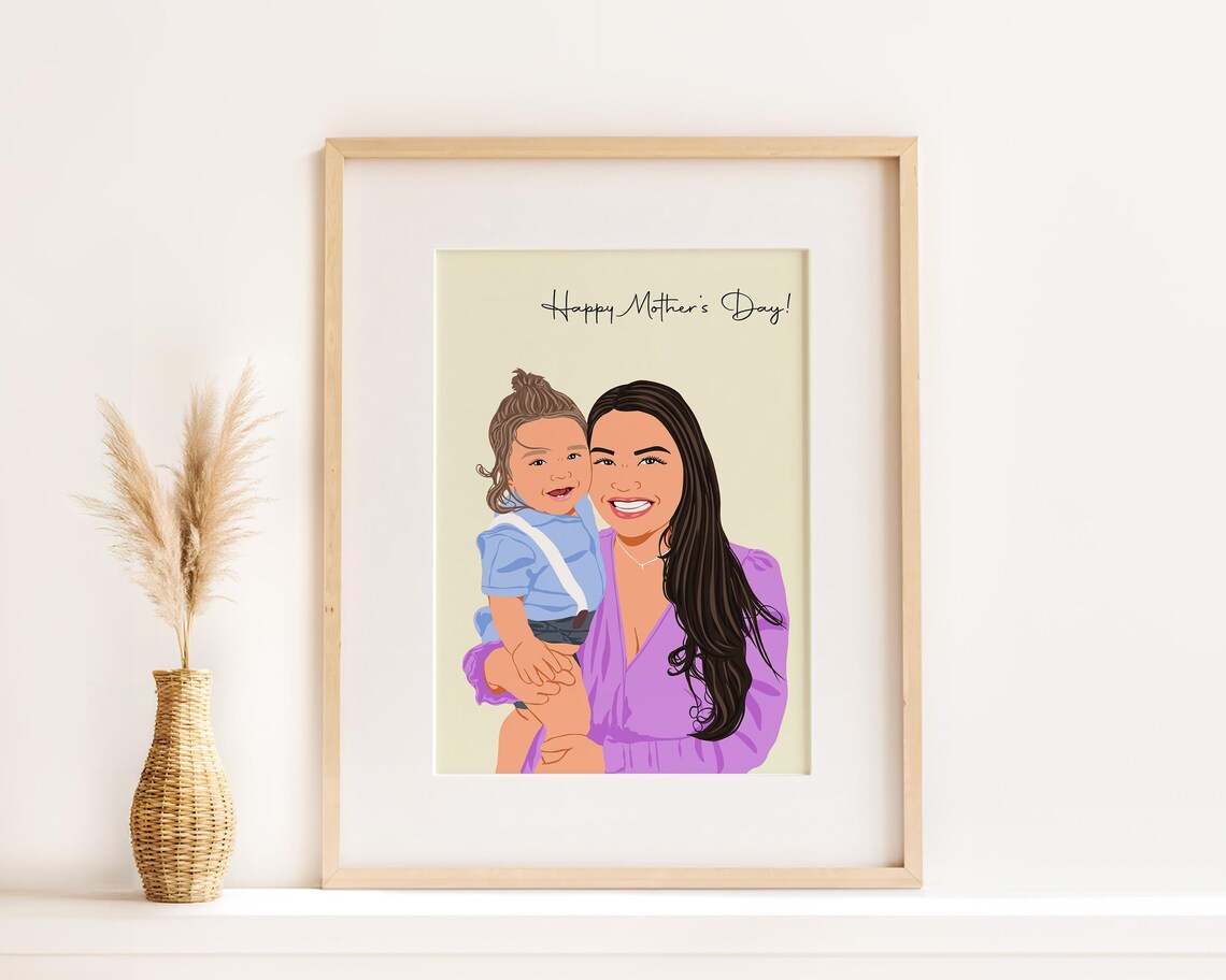 Custom Family Portrait From Photo, Wall Art Print