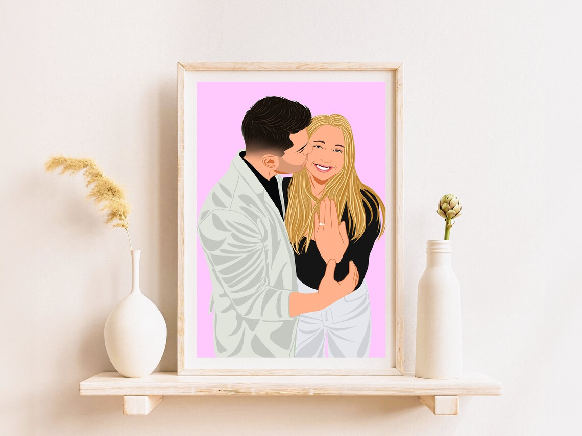 Custom Couple Faceless Portrait Art Print
