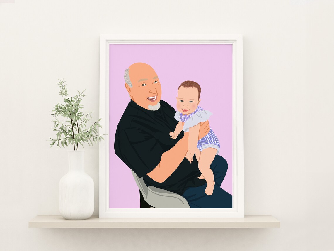 Custom Faceless Family Memorial Portrait Art Print